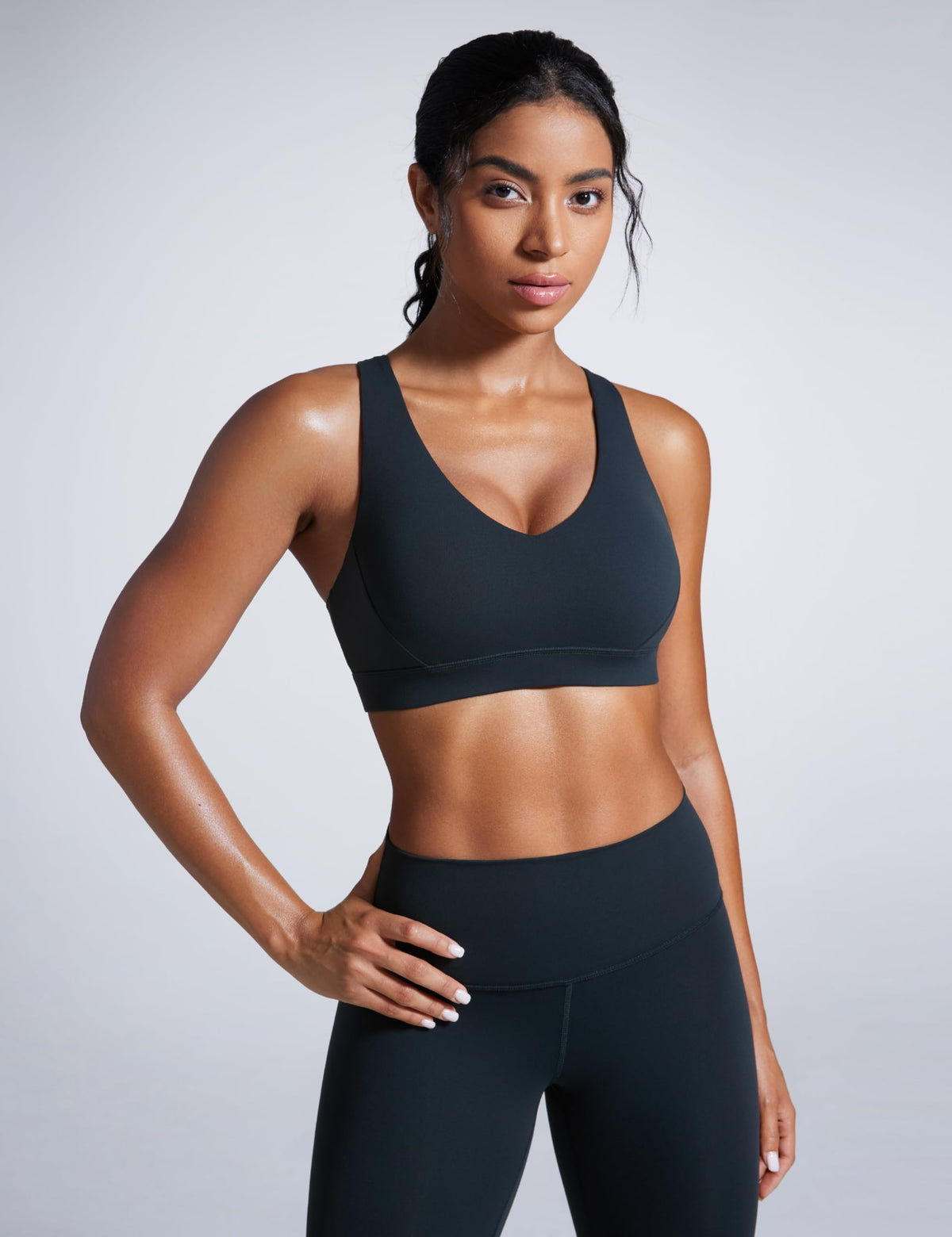 CRZ YOGA Butterbreeze Cross Back Sports Bras True Navy Medium
