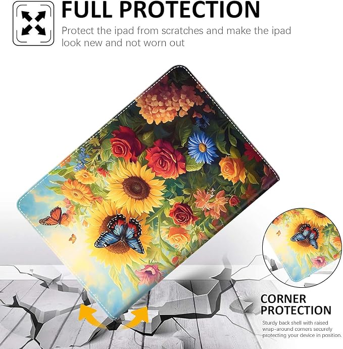 Case for New iPad (A16) 11th Generation 11 Inch 2025 for iPad 10th Generation 10.9 2022 Multi-Angle Smart Stand Cover Auto Sleep/Wake Halloween Panda Wizard and Pumpkin