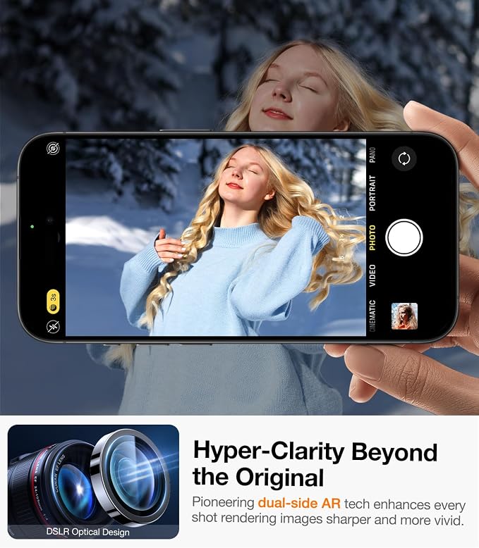 UltraGlass for iPhone 16 Pro Max/16 Pro Camera Lens Protector [NO.1 Military Grade Shatterproof] iPhone 16 Pro Max Camera Protector 16 Pro Lens Cover [Longest Durable] Easy Install Black Titanium