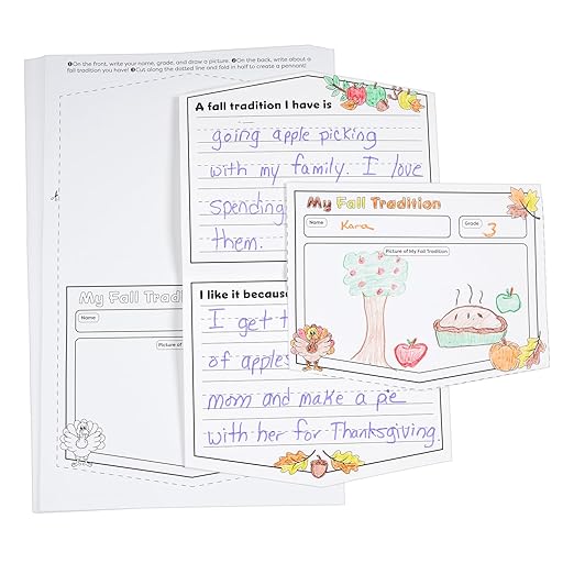 Really Good Stuff Ready-to-Decorate Fall Traditions Pennant Posters - Set of 24