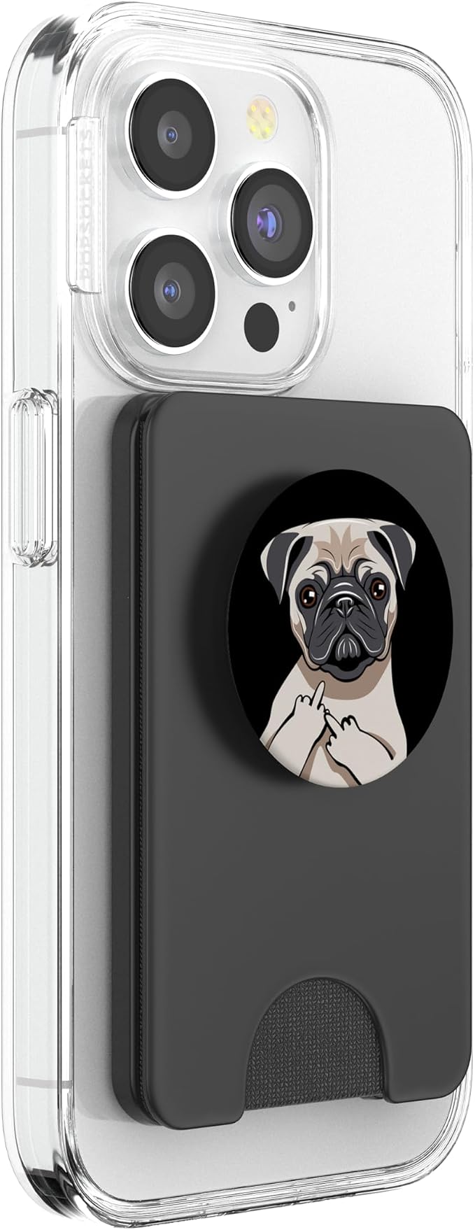 Middle Finger Pug Socket Grip Gift PopSockets PopGrip: Swappable Grip for Phones &amp Tablets PopSockets Adhesive PopGrip