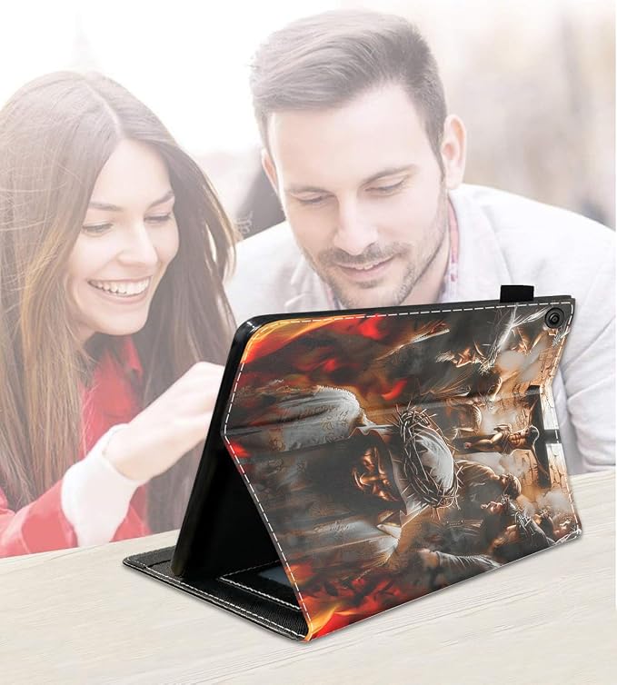 Case for Amazon Fire HD 10 Tablet (9th/7th Generation 2019/2017 Release) Slim PU Leather Cover with Card Slot &amp Auto Wake/Sleep for Fire 10.1 Tablet African American Girl