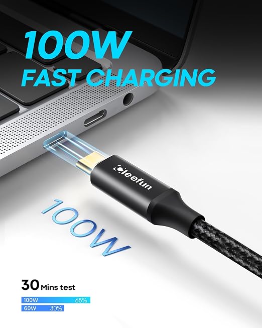 CLEEFUN 10ft USB C Extension Cable 3.2 Male to Female 5Gbps Data &amp 4K Video Sync 100W Fast Charging for USBC Hub Laptop Tablet Phone