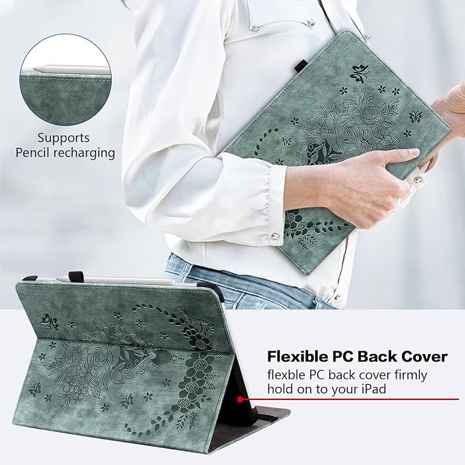 Case for iPad (A16) 11th Generation 11 Inch 2025 iPad 10th Generation 10.9 inch 2022 Auto Wake/Sleep Multi-Angle Flip PU Leather Cover with Pencil Holder Blue