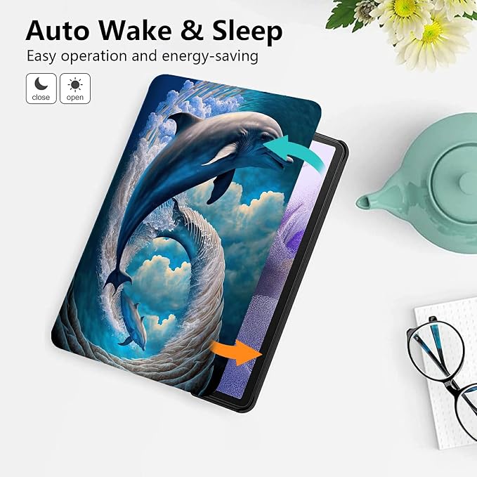 for 10.1 Amazon Fire HD 10 Tablet (13th Generation 2023 Release)PU Leather Multi-Angle Anti Slide Stand Cases with Auto Wake/SleepAnimals Dog Paws Galaxy