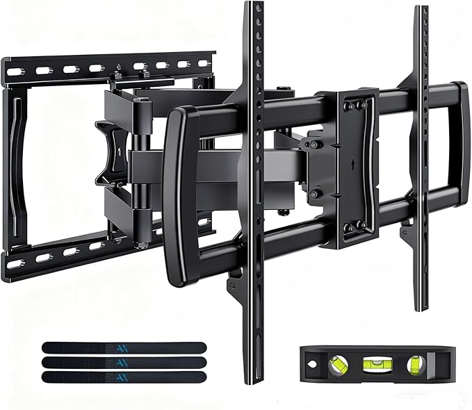 Full Motion TV Wall Mount Bracket for Most 32-85 inch TVs,TV Mount with Dual Articulating Arms,Tilt/Swivel/Extension/Leveling,Fits 8” 12” 16" Studs,Max VESA 600x400mm, Holds up to 132lbs