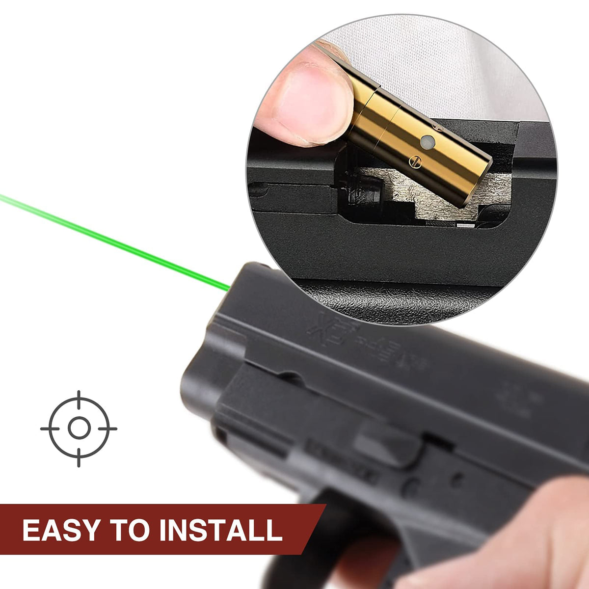 MidTen Green Laser Bore Sight 9mm Boresighter with 4 Sets of Batteries