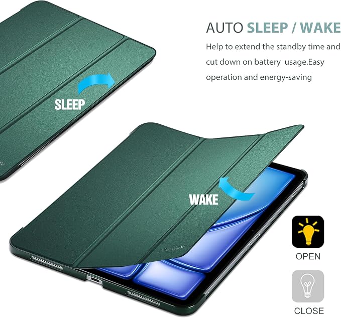 ProCase Smart Case for iPad Air 11-inch M4/M3/M2 &amp Air 10.9 5th/4th Gen | Hard Back Cover with Auto Sleep/Wake Slim Lightweight Case for iPad Air 11 2026/25/24 &amp 10.9 2022/2020-Aqua