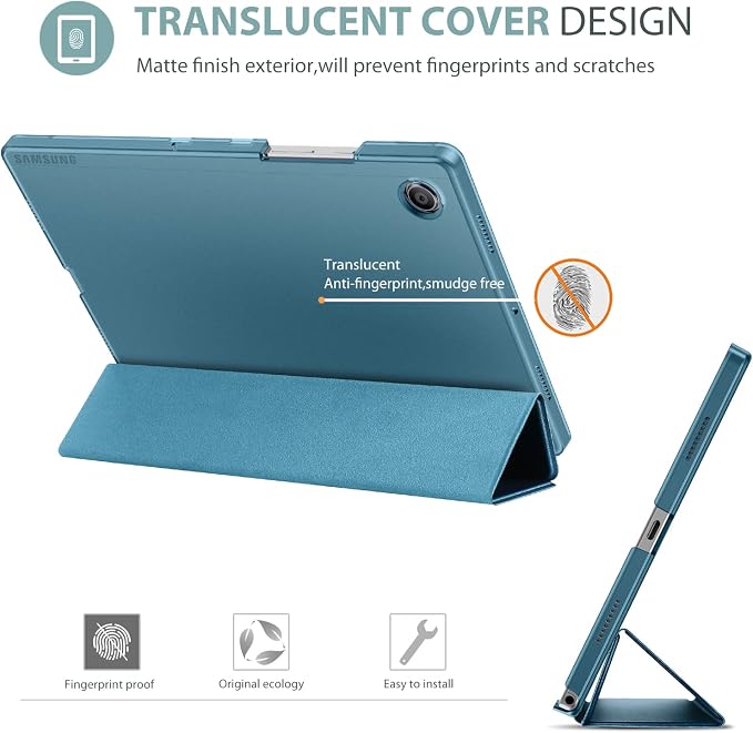 ProCase Smart Case for Galaxy Tab A8 10.5 Slim Stand Hard Back Shell Protective Smart Cover Case for Galaxy Tab A8 10.5 Inch 2022 SM-X200 X205 X207 -Black
