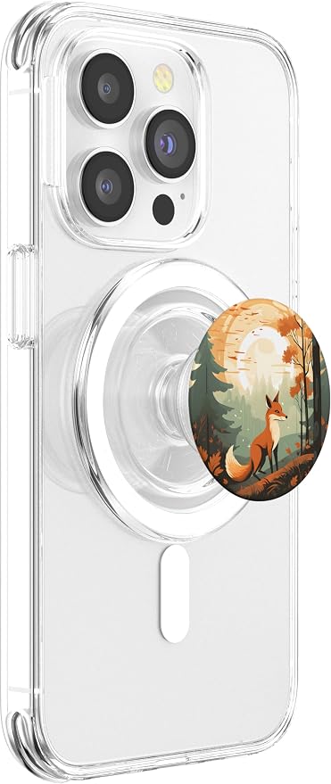 Retro Fox in an Autumn Forest PopSockets Adhesive PopGrip