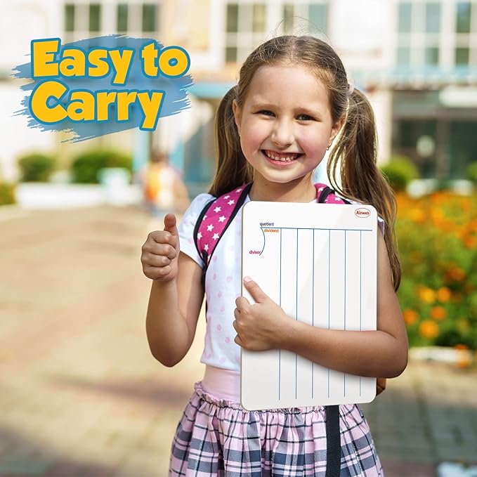 Dry Erase Long Division White Board,9 x 12 Multi-Digit Computation Double-Sided Dry Erase Board,Math Manipulatives Whiteboard for Students,Classroom and Home,Small White Board(Division)