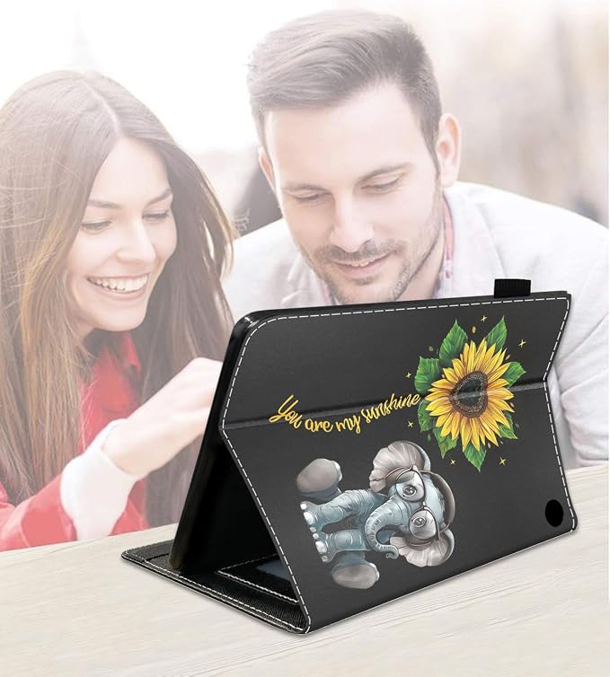 Case for Amazon Kindle Fire HD 8/Fire HD 8 Plus Tablet (12th/10th Generation 2024/2022/2020 Release) Slim PU Leather Cover with Card Slot &amp Auto Wake/Sleep African American Women