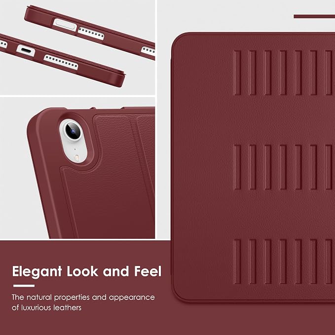VIKESI Case for iPad mini 7 (A17 Pro) and iPad mini 6Multiple Angles Magnetic Stand CoverShockproof Soft BackPencil Holderand Auto Sleep/WakeBlack