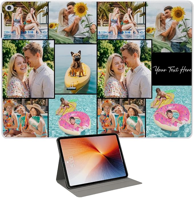 Custom Case for iPad Air 3rd Generation 2019 / iPad Pro 2017 10.5 inch Personalized Customized Picture Logo Text Name PU Leather Tablet Cover Premium Folio Flip Stand Case Auto Wake/Sleep