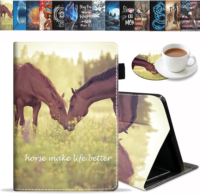 Case for Kindle Fire HD 8/Fire HD 8 Plus Tablet (12th/10th Gen 2022/2020 Release) - Slim Lightweight PU Leather Stand Cover with Auto Wake/Sleep Celestial Theme Sun with Crescent Moon