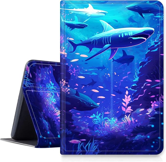 Case for Fire 7 Tablet &amp Fire 7 Kids (12th Gen 2022 Release) - Slim PU Leather Protective Smart Cover with Auto Sleep/Wake &amp Multi-Angle StandBlue Dandelion
