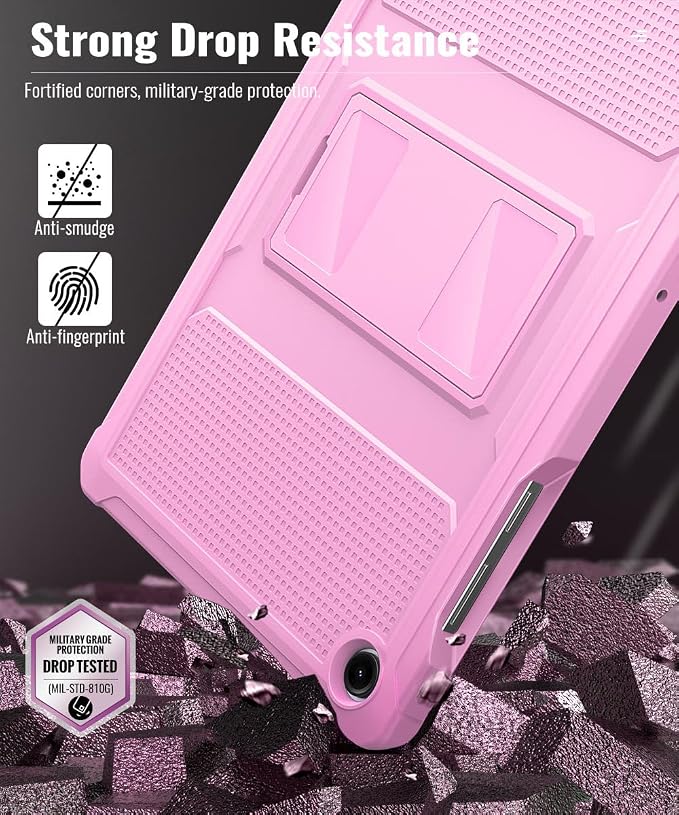 MoKo Shockproof Case Fit Samsung Galaxy Tab A11+ Plus/ A9+ 11 Inch | Full Body Rugged Stand Back Cover with Built-in Screen Protector for Galaxy Tab A11+/ A9+ Tablet Light Gray