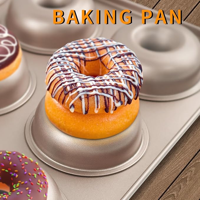 Yumatouch 12 Cavity Donut Baking Pans Nonstick Donut Pan Carbon Steel Ring Donut Baking Tins Doughnut Pans Donut Molds Baking Pan