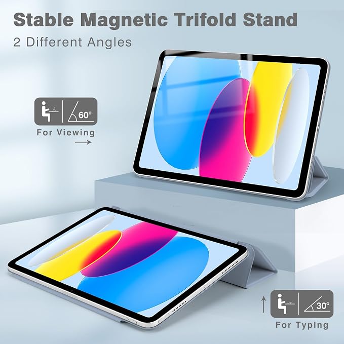 Magnetic Case for iPad (A16) 11th Generation 11 Inch 2025 Smart Folio for iPad 10th Generation 10.9 inch 2022 Trifold Stand Tablet Cover with Auto Sleep/Wake Slim Lightweight Case Black