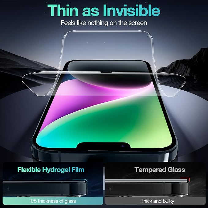 3 Pack Flexible Film Screen Protector for iPhone 12 Pro Max Non-breakable Soft TPU Hydrogel Film for iPhone 12 Pro Max Screen Protector Film (NOT Glass)