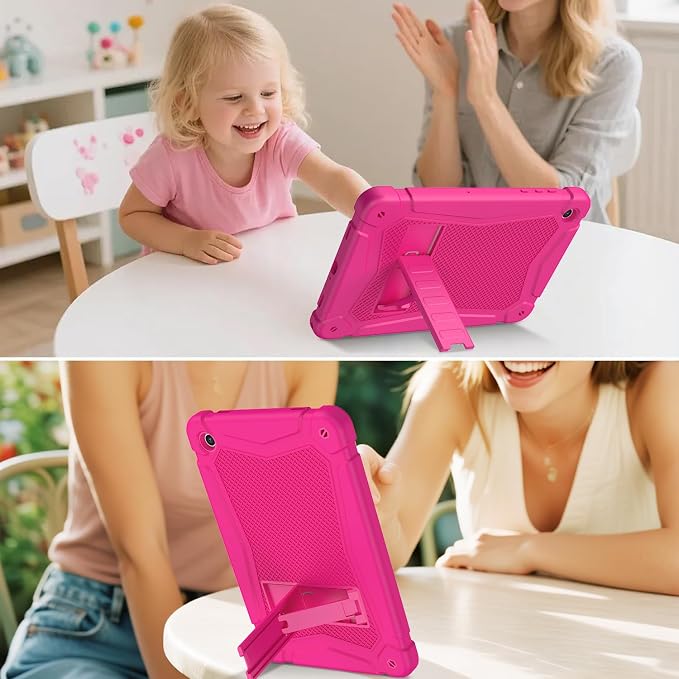 Shockproof Case for Samsung Galaxy Tab A11 Plus 11 inch 2026 with Built-in Kickstand 3 Layers Heavy Duty Protection Cover for Tab A9+ 10.9 2023 Blush Pink