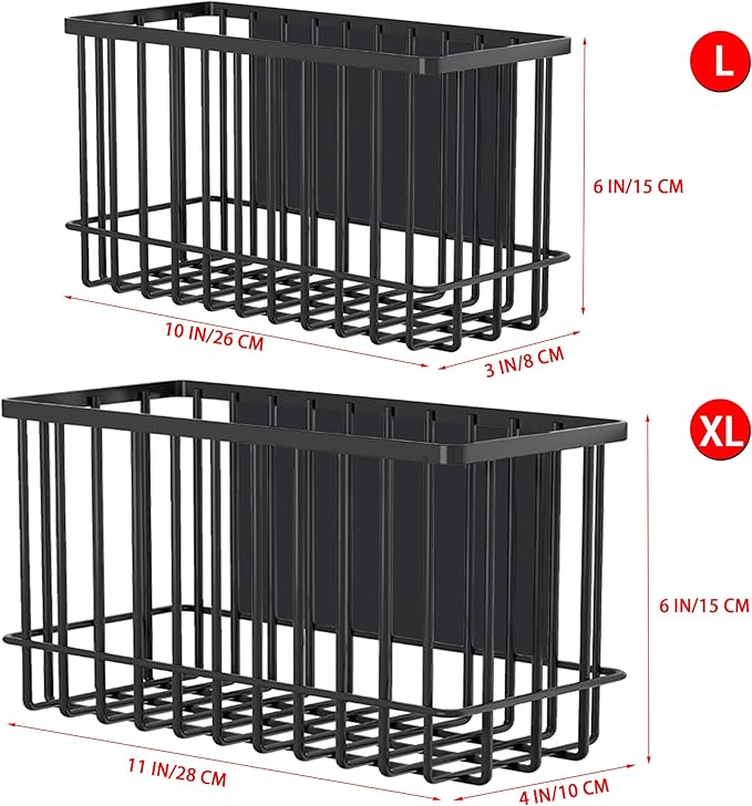 Buyyyit Laundry Room Organization & Storage Magnetic Basket Shelf Dryer Ball Lint Bin File Holder Container for Fridge & Washer