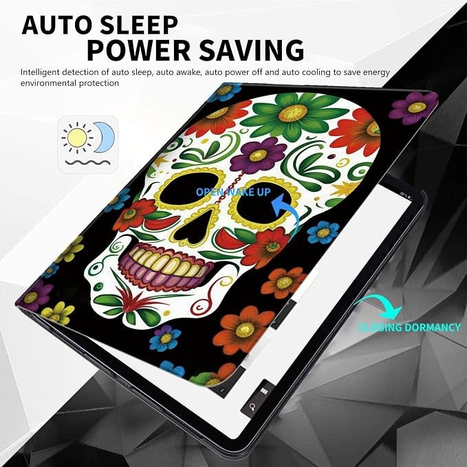 Case for Amazon Kindle Fire Max 11 Tablet (13th Gen 2023 Release) 11 PU Leather Slim Folding Adjustable Stand Smart Cover with Auto Wake/Sleep for Fire 11 Max TabletArt Skull