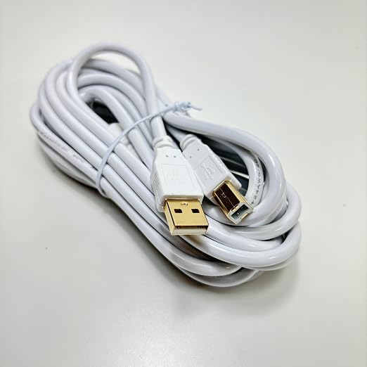 White 15 FT Long High Speed USB 2.0 Cable Compatible with Samson Carbon 49