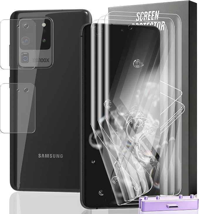 for iPhone 17 Pro Max Back Screen Protector Flexible Film Not Glass with Camera Lens Protector 2+2 Pack Self-Healing Anti Scratch HD Clear Soft TPU Protective Hydrogel Film