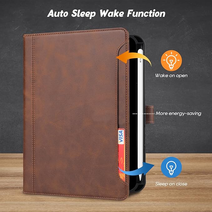 Flip Case for Apple iPad 10.2 9th 8th 7th Generation 2021/2020/2019 Pencil Holder Smart Cover Auto Sleep Wake Protective Documents Pocket Stand Snap Closure Case for iPad 10.2 Inch Black