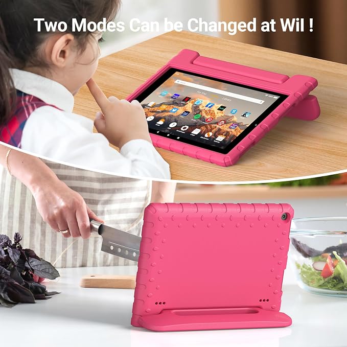 Kids Case for Amazon Fire HD 10 5/7/9 GenHandle Stand Green | Shockproof Lightweight designed for Amazon Fire hd 10 Tablet case Kids 5th/7th/9th Generation 2015/2017/2019 Released