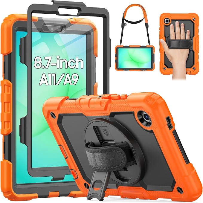 HXCASEAC Case for Samsung Galaxy Tab S6 Lite 10.4 inch Protective with Screen Protector/Hand Strap/S Pen Holder Shockproof S6 Lite Tablet Case 2024/2022/2020 SM-P610 SM-P613 SM-P620 - Black