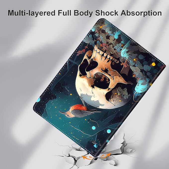 Vintage Floral Astronaut iPad 9th Gen Case - 10.2 Inch Standing Cover with Auto Sleep/Wake