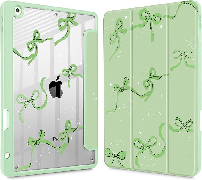 May Chen for iPad 9th Generation with Pencil Holder iPad 8th/7th Gen Case 10.2-inch [Penceil Holder] Trifold Stand Auto Wake/Sleep Clear TPU Protection Back Cover Ballet Shoes