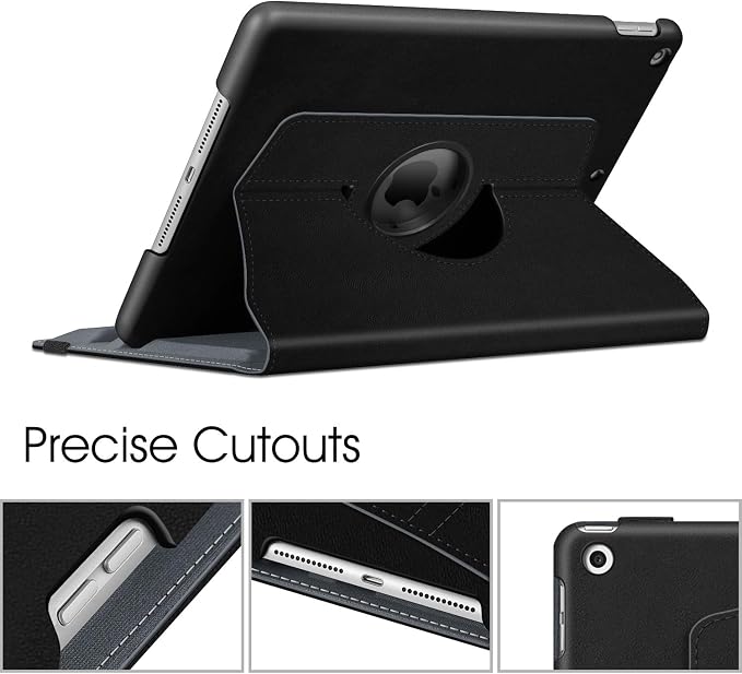 Fintie 360° Rotating Case for iPad 9th / 8th / 7th Generation 10.2 Inch | Swivel Stand Portrait &amp Landscape Viewing Shockproof Cover with Pencil Holder Auto Wake/Sleep Aqua Wave