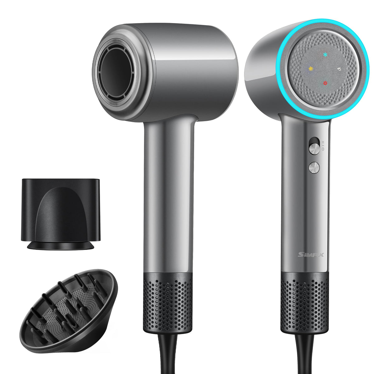 Hair Dryer 150000 RPM Super High Speed 500 Million Negative Ionic Blow Dryer Quiet Leafless Mini Powerful Fast Drying Hairdryer with Magnetic Diffuser and Nozzle for Home Professional Salon Travel