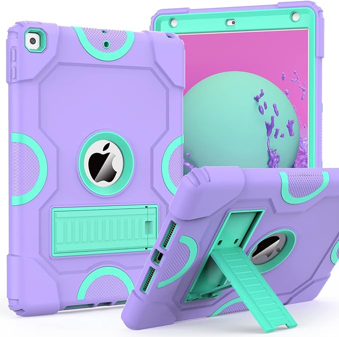 ZoneFoker for iPad 9th Generation Case iPad 8th 7th Generation Case iPad 10.2 Inch 2021/2020/2019 Case Heavy Duty Rugged Shockproof Protective Cover with Kickstand Black