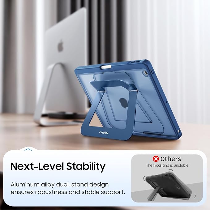 Fintie Shockproof Case for iPad 9th / 8th / 7th Generation 10.2 Inch | Slim Frosted Hard Back Cover Multi-Angle Viewing Built-in Kickstand &amp Pencil Holder Anti-Scratch Black