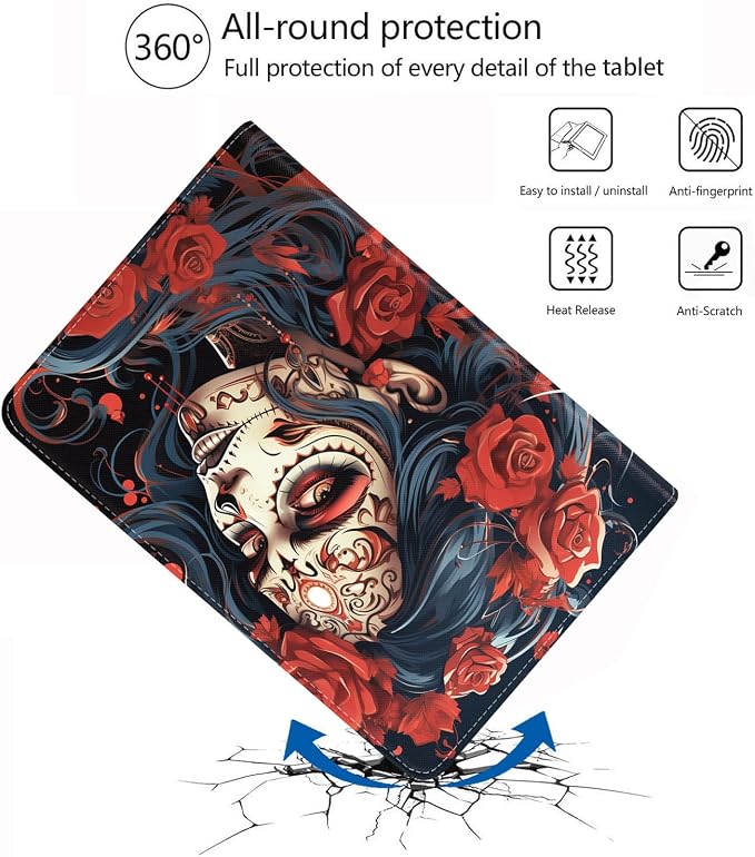 Case for iPad (A16) 11th Generation 11 Inch 2025 iPad 10th Generation 10.9 Inch 2022 Protective Leather Case Adjustable Stand Auto Wake/Sleep Smart Case - African American Girl