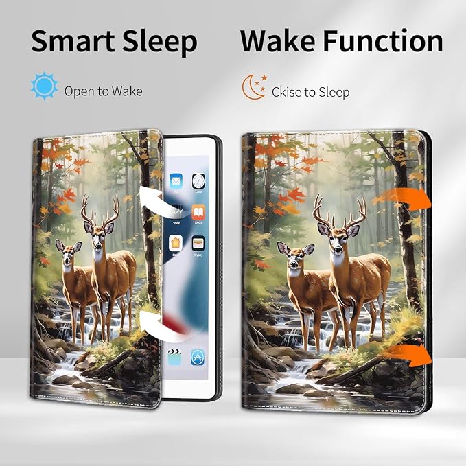 Case for iPad 10.2/10.5，iPad 9th/8th/7th Gen，for iPad 10.2 inch 2021/2020/2019/iPad Air 3rd Gen/Pro 10.5 - Slim Fit Standing Cover with Auto Sleep/Wake，Enchanted Forest 2