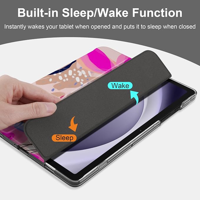 Case for Samsung Galaxy Tab A11 Plus A11+ 11 inch (2025/2026) &amp Tab A9 Plus A9+ 11 inch (2024/2023) Slim Smart Stand Cover with Translucent Hard Back Auto Wake/Sleep - Bear with Bows