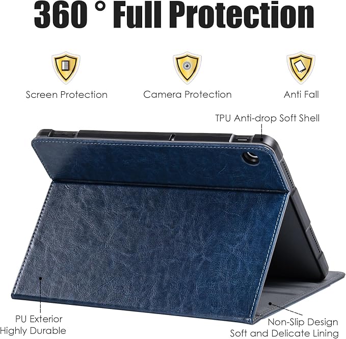 Stand Case for Wacom Movinkpad 11 Tablet Black | PU Leather Protective Coverwith Pen Holder &amp Pocket/Hand Strap Multiple-angles Viewing StandSoft TPU Back Shell
