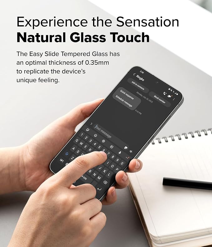 Ringke for Samsung Galaxy A35 5G Screen Protector [Easy Slide 2 Pack] | Easy Installation with Alignment Tool Case Friendly Premium 9H Hardness Tempered Glass