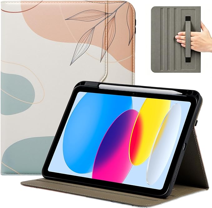 ProCase for iPad A16 11th Generation 11” 2025/iPad 10th Generation 10.9” 2022 with Pencil Holder iPad 11/10 PU Leather Case Business Stand Cover Smart Folio with Hand Strap Front Pocket -Berrypurple