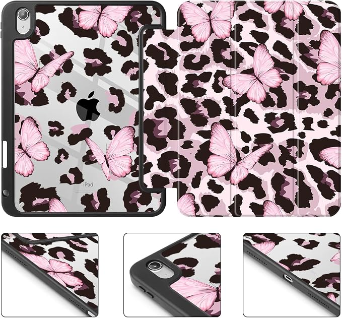Mektron Case for 2026 iPad Air 11 inch M4 8th (M3 2025 7th /M2 2024 6th) Compatible with iPad Air 10.9 (2022 5th Gen /2020 4th Gen) Shockproof Clear Shell Blue Bows &amp Flowers