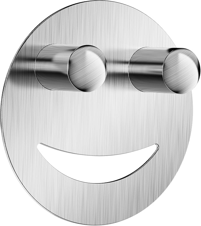 Stainless Steel Smiley Face Dish Sponge Holder, Silver Sink Caddy Organizer Storage with Suction Cup for Kitchen, Rv Apartment Kitchen Accessories Decor Scrubber
