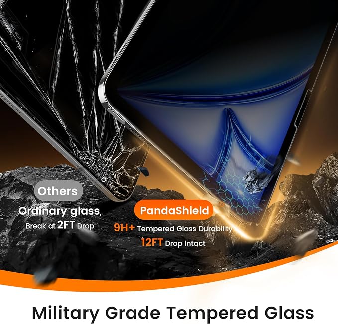 PandaShield 2-Pack Privacy Screen Protector Easy-Installation Box for iPad 11th/10th Gen. A16 (11/10.9 Inch 2025/2022) Anti-Spy Bubble Free Scratch Resistant Apple Pencil Support