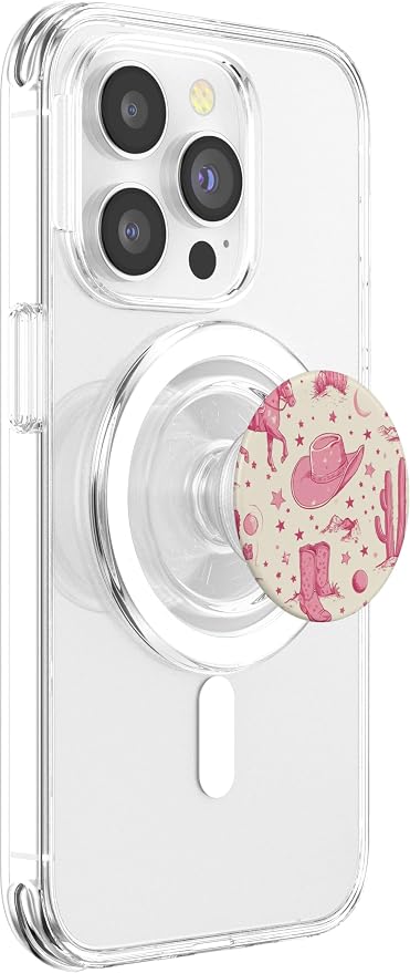 Pink Cowgirl Boots Southern Girl Horse Riding Rodeo PopSockets PopWallet for MagSafe