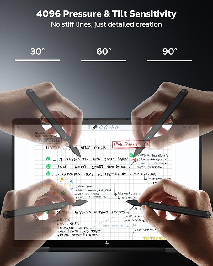 MoKo MPP 2.0 Tilt Pen for HP 2-in-1 Touchscreen Laptops 4096 Pressure