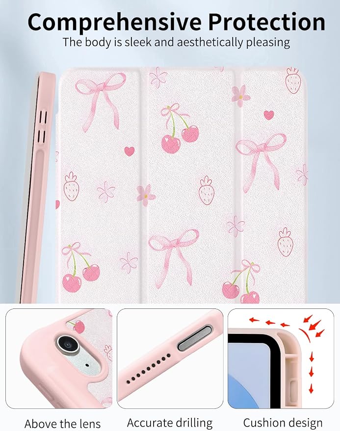 Case for iPad 9th/ 8th/ 7th Generation Case 10.2&amp10.5 Inch (2021/2020/2019 Release) Slim Lightweight Soft Trifold Back Cover with Pencil Holder &amp Auto Sleep/Wake CoverBeige Checkered